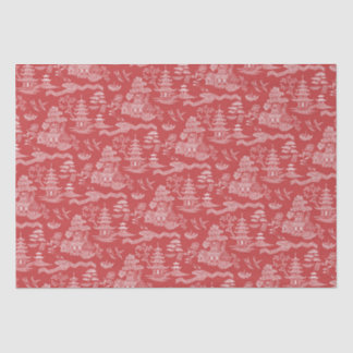 Papier Mousseline Chinoiserie Red Willow Reverse Decoupage