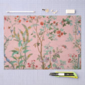 Papier Mousseline Chinoiserie rose Oiseau Floral Découpage (Artisanat)