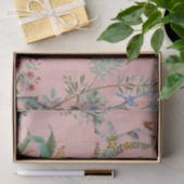 Papier Mousseline Chinoiserie rose Oiseau Floral Élégant Découpage (Cadeau)