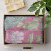 Papier Mousseline Chinoiserie rose paon découpage floral (Cadeau)