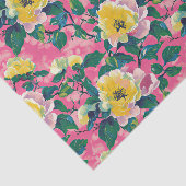 Papier Mousseline Chinoiserie rose peint Floral (Détail)