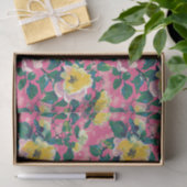 Papier Mousseline Chinoiserie rose peint Floral (Cadeau)