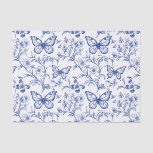 Papier Mousseline Chinoiserie Toile De Jouy Motif (Recto)