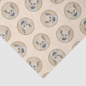 Papier Mousseline Chinook Chiot Pointé Oreilles Peindre Animal Chien (Détail)