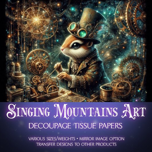 Papier Mousseline Chipmunk Inventeur Steampunk Laboratoire déroupage