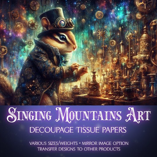 Papier Mousseline Chipmunk Mécanique Wonderland Atelier Découpage