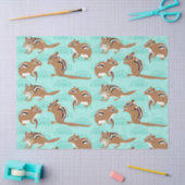 Papier Mousseline Chipmunks on Mint Green Arrière - plan Patterned (Artisanat)