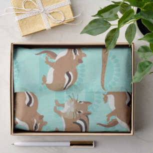 Papier Mousseline Chipmunks on Mint Green Arrière - plan Patterned