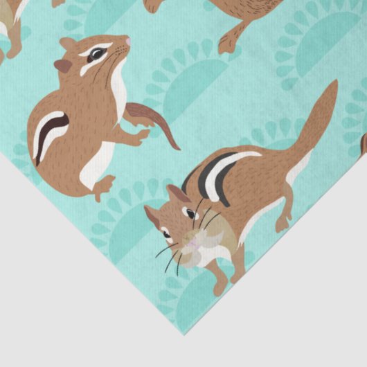 Papier Mousseline Chipmunks on Mint Green Arrière - plan Patterned (Détail)