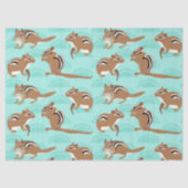 Papier Mousseline Chipmunks on Mint Green Arrière - plan Patterned (Recto)