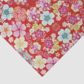 Papier Mousseline Chirimen floral de Fallson Crimson (Détail)