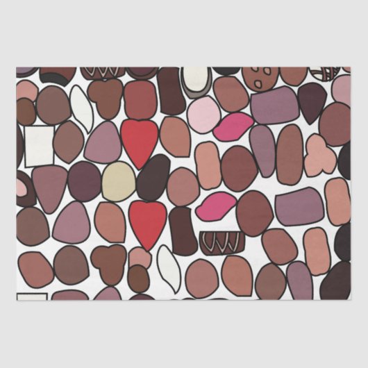 Papier Mousseline Chocolat Bonbons confiserie Anniversaire (Recto)