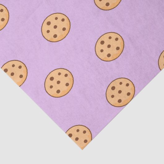 Papier Mousseline Chocolat chips biscuits d'anniversaire violet (Détail)