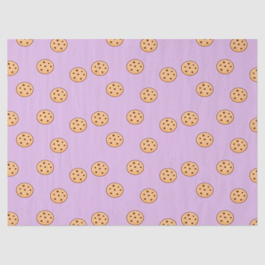 Papier Mousseline Chocolat chips biscuits d'anniversaire violet (Recto)