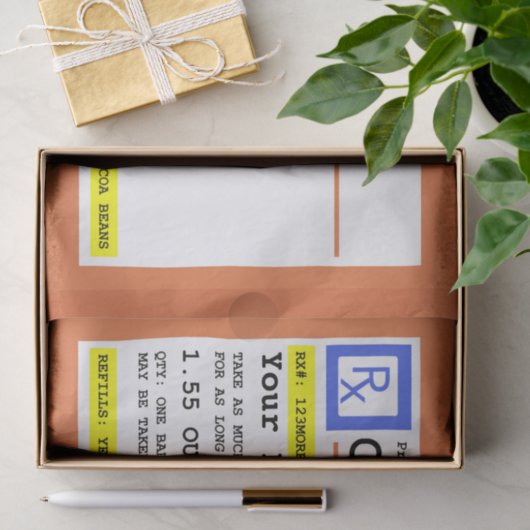 Papier Mousseline Chocolat d'ordonnance personnalisé (Cadeau)