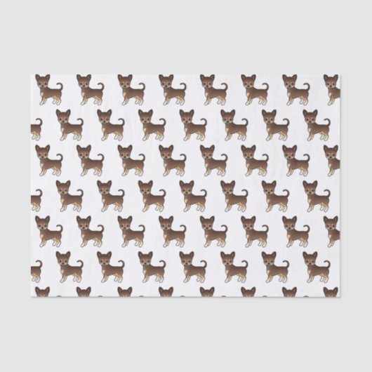 Papier Mousseline Chocolat Et Tan Smooth Coat Chihuahua Motif (Recto)