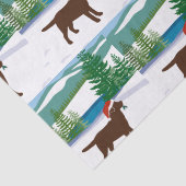 Papier Mousseline Chocolat Labrador Christmas Winter View (Détail)