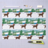 Papier Mousseline Chocolat Labrador Christmas Winter View (Artisanat)