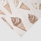Papier Mousseline Chocolat Mocha Ice Cream Cones Anniversaire (Détail)