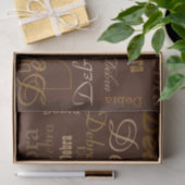 Papier Mousseline chocolat nommé motif (Cadeau)