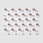 Papier Mousseline Chocolat & Tan Pied Cheveux Court Motif Dachshund (Recto)