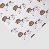 Papier Mousseline Chocolat & Tan Pied Cheveux Court Motif Dachshund (Détail)