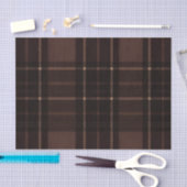 Papier Mousseline Chocolate Brown Tartan Tissue Paper (Artisanat)