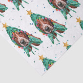 Papier Mousseline Chou Basset Hound Chien Motif Noël (Détail)