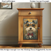 Papier Mousseline Chou Schnauzer en costume & Shades CC7 Découpage