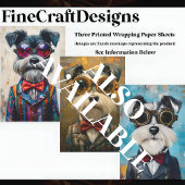 Papier Mousseline Chou Schnauzer en costume & Shades CC7 Découpage