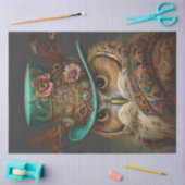 Papier Mousseline Chouette à vapeur de Decoupage Turquoise et Casque (Artisanat)