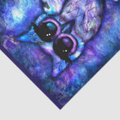 Papier Mousseline Chouette Abstraite lunaire - Découpage à gros yeux (Détail)