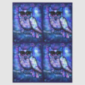 Papier Mousseline Chouette Abstraite lunaire - Découpage à gros yeux (Recto)