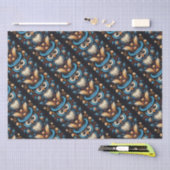 Papier Mousseline Chouette bleue (Artisanat)