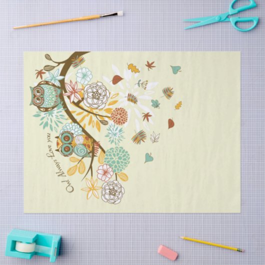 Papier Mousseline Chouette d'automne (Artisanat)