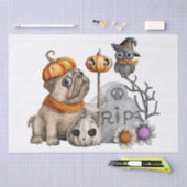 Papier Mousseline Chouette de chien de Carlin d'Halloween (Artisanat)