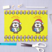 Papier Mousseline Chouette de Noël en papier de tissu décoratif (Artisanat)