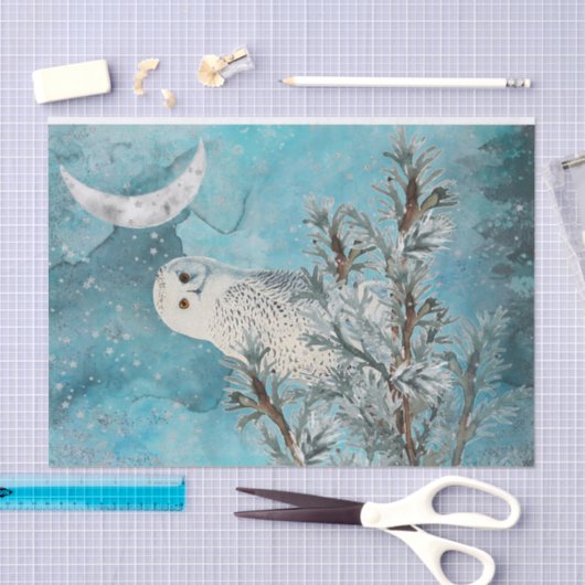 Papier Mousseline Chouette des neiges (Artisanat)
