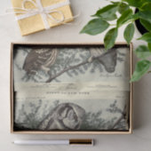 Papier Mousseline Chouette d'oiseaux Ephémère Découpage Vintage (Cadeau)