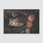 Papier Mousseline Chouette en fleurs 1 papier découpage (Recto)