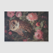 Papier Mousseline Chouette en fleurs 3 découpage papier (Recto)