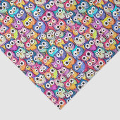 Papier Mousseline Chouette face des oiseaux de caricature motif rapt (Détail)