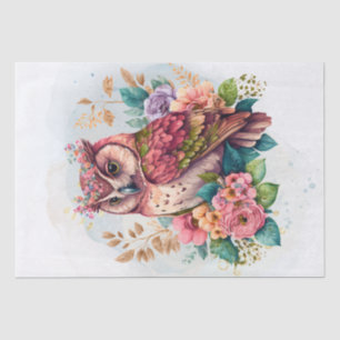 Papier Mousseline Chouette florale