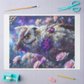 Papier Mousseline Chouette florale 2 (Artisanat)
