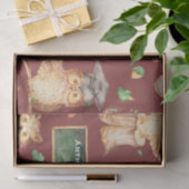 Papier Mousseline Chouette intelligente mignonne avec Chalkboard Nom (Cadeau)