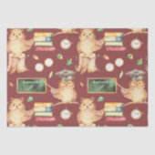 Papier Mousseline Chouette intelligente mignonne avec Chalkboard Nom (Recto)