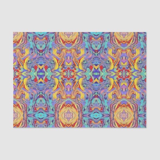 Papier Mousseline Chouette kaléidoscope Abstraite aux couleurs prima (Recto)