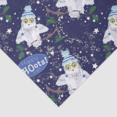 Papier Mousseline Chouette neige avec papier de Noël Casquette (Détail)