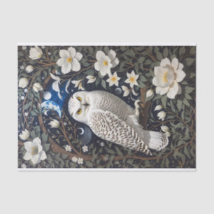 Papier Mousseline Chouette neigeuse Moonlight Moonflowers