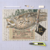 Papier Mousseline Chouette Oiseau Éphémère de script français Découp (Artisanat)